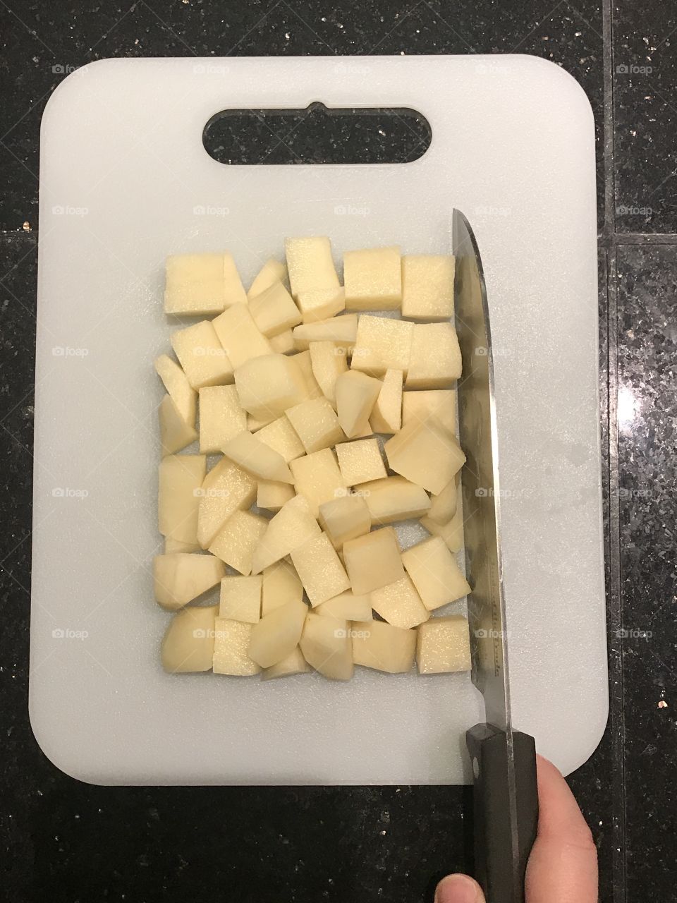 Chopped potatoes texture