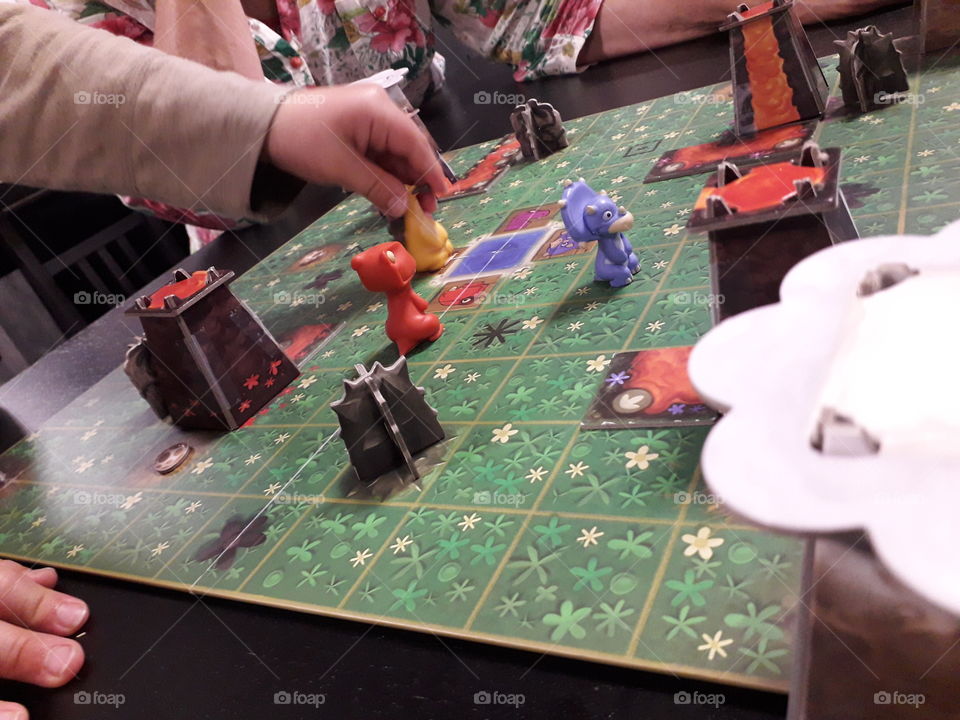 board game family child dinosaur color fun volcano