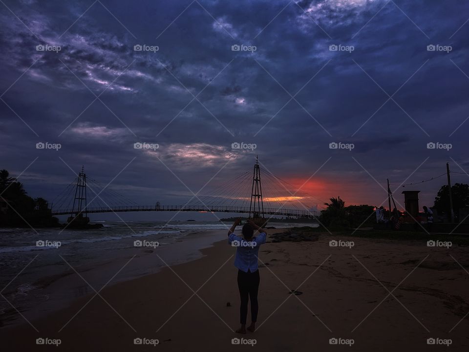 From the beach at sunset