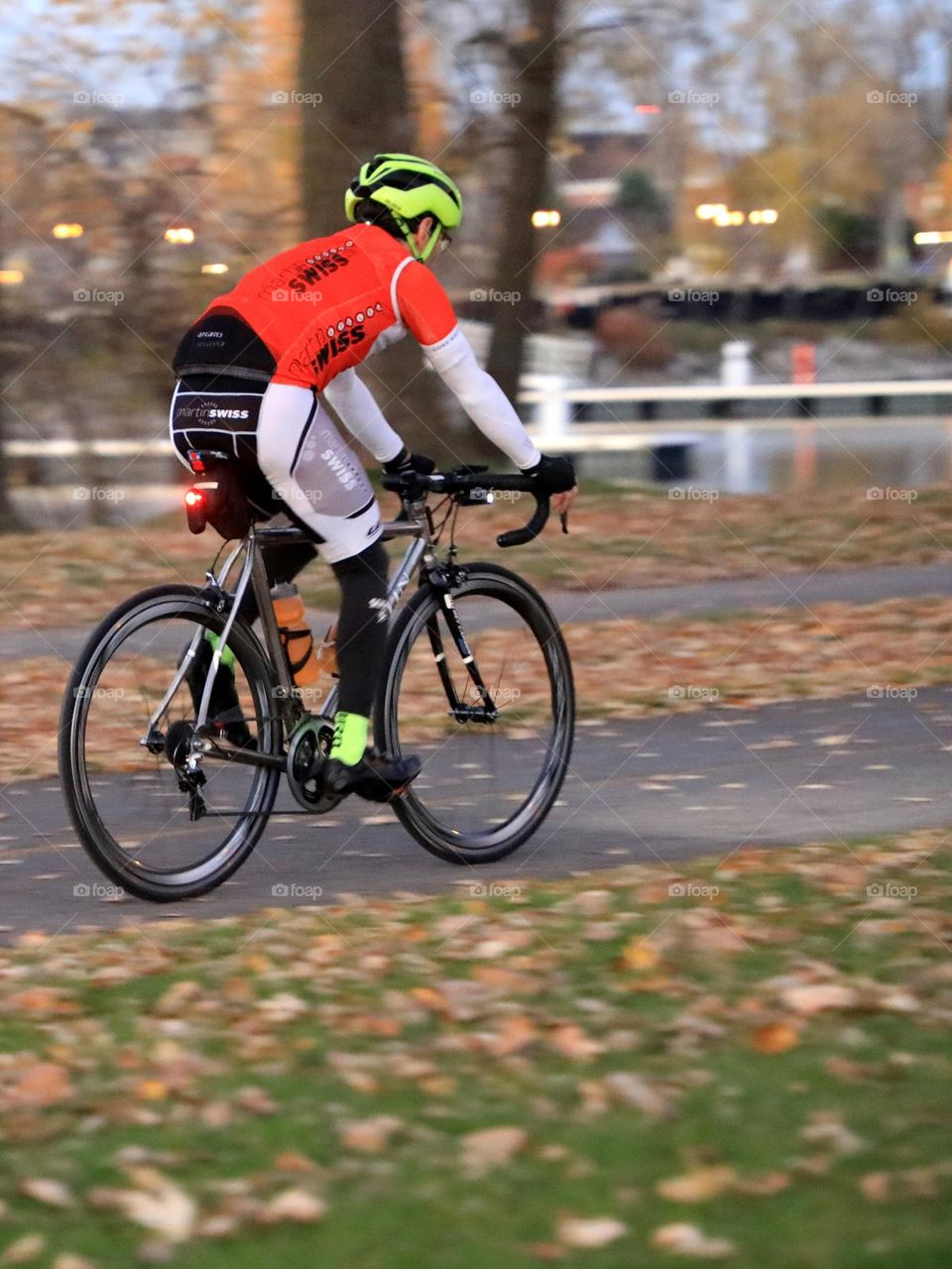 Man biking on street