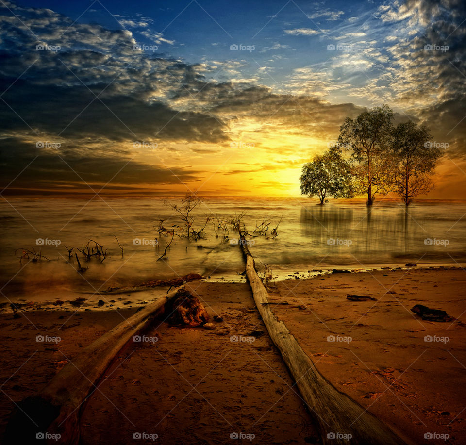 sunset at tanjung beach