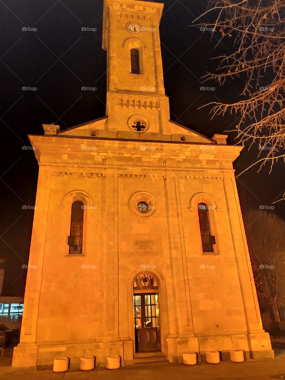 Gornji Milanovac Serbia Orthodox Church night lights
