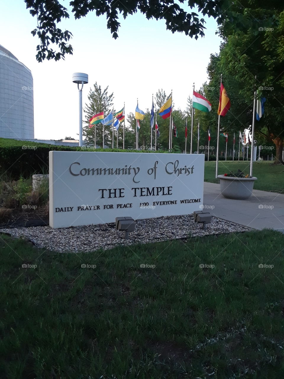 Community of Christ Temple sign everyone welcome