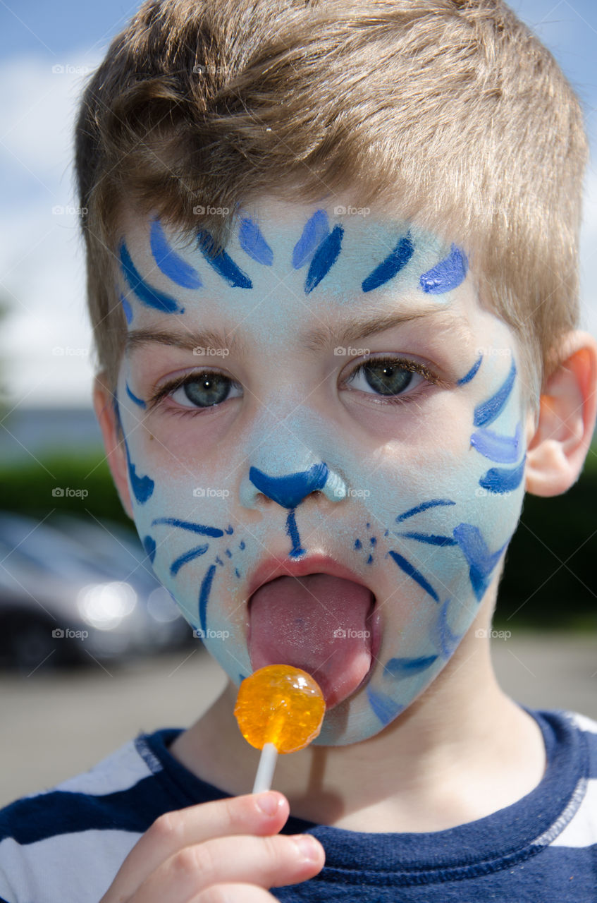 Boy with a lollipop