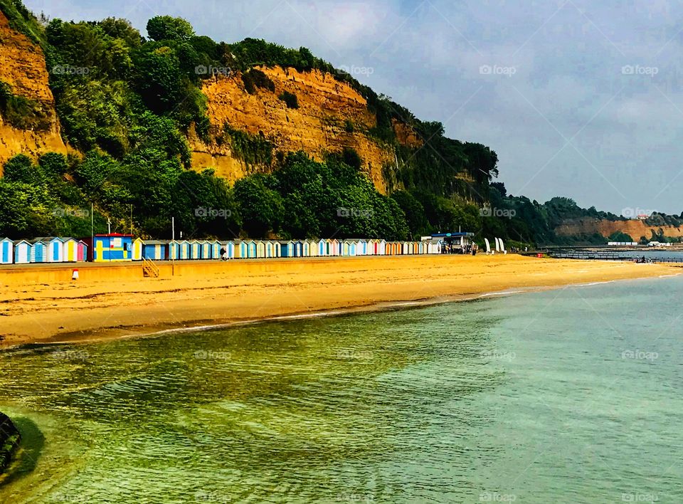Colourful beach huts, Shanklin on the Isle of Wight