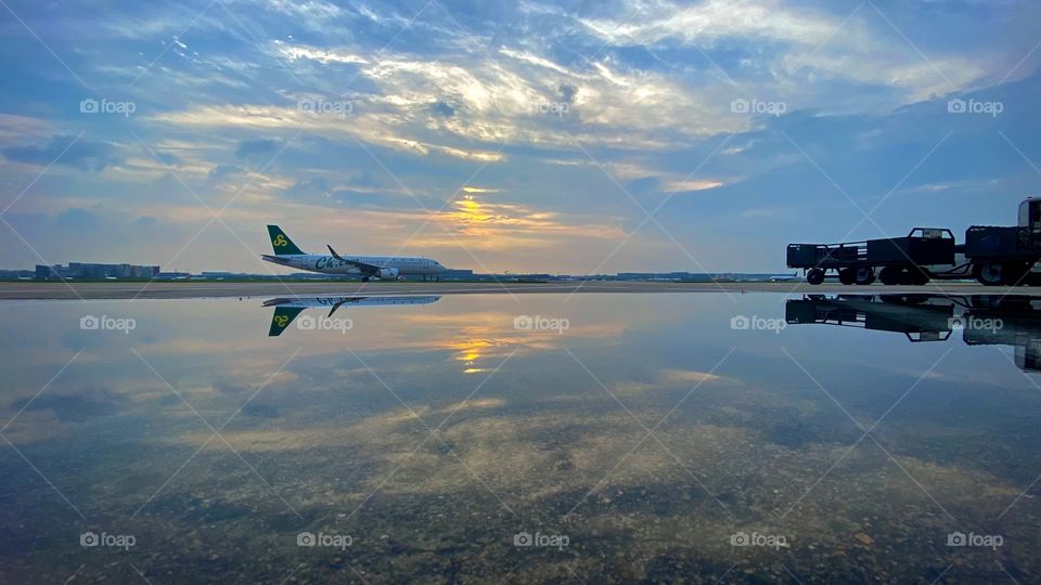 an aircraft ready to takeoff 