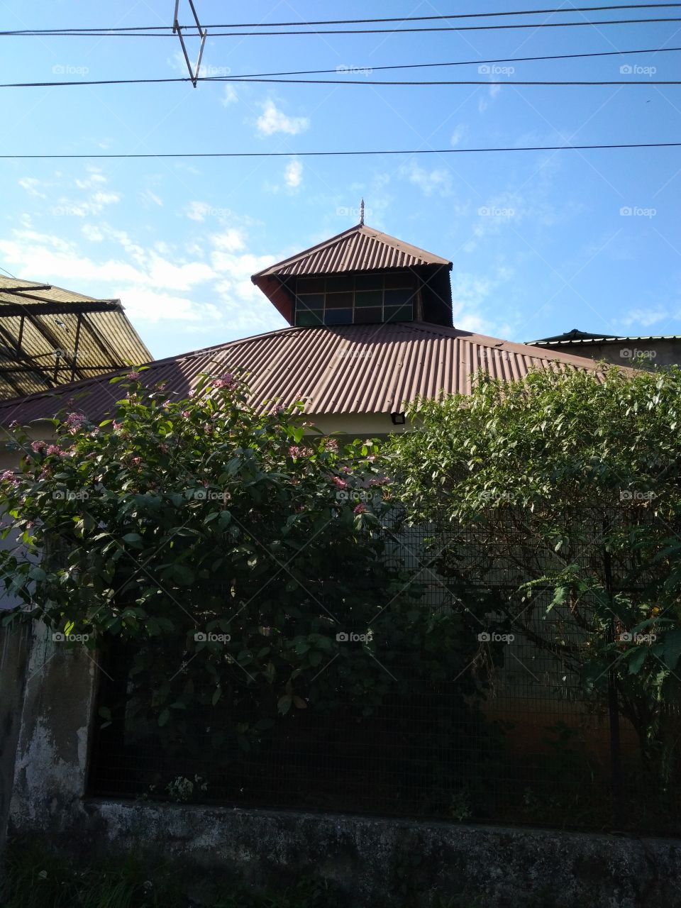 Old Assamese style house roof,  Traditional stoop of a house