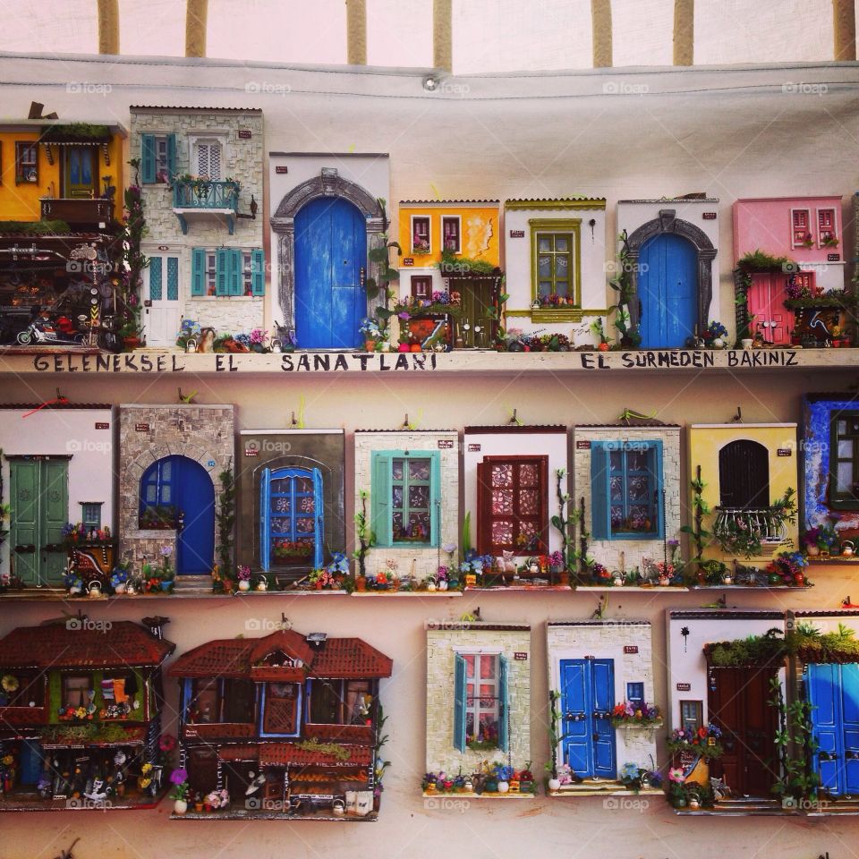 Miniature souvenir ceramic doors of Brugge Belgium 