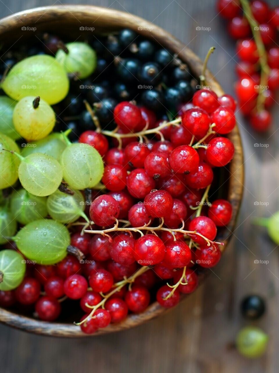 fresh berries in the plate above