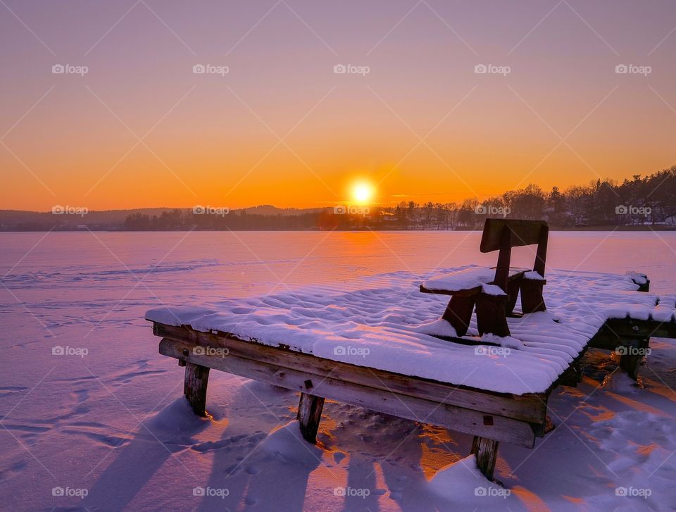 Frozen lake