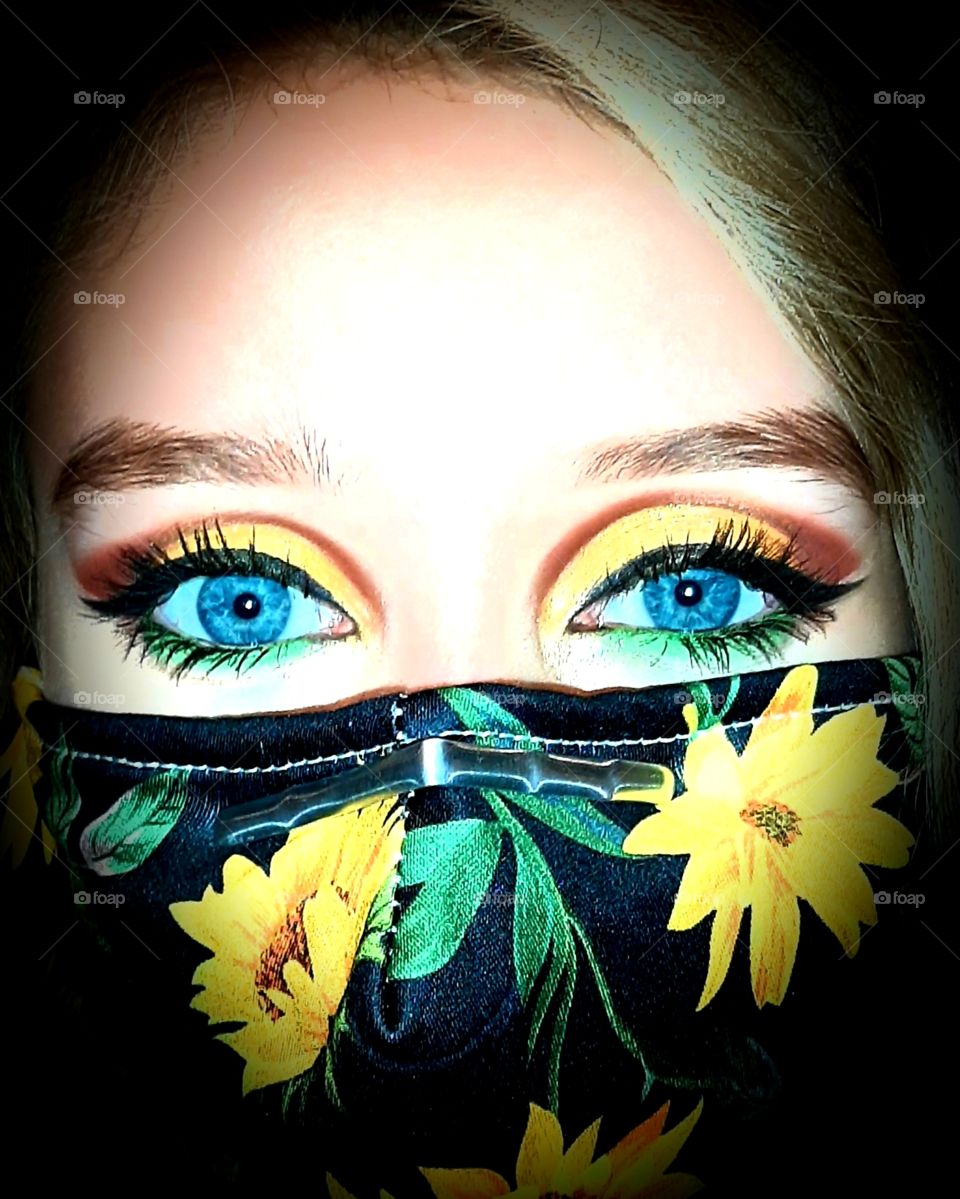 foap mission wearing the mask matching the eye makeup fun with masks