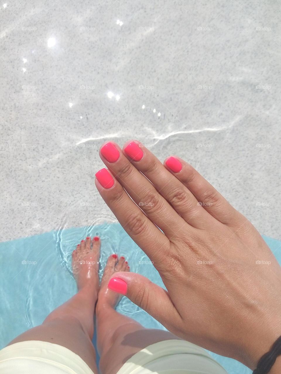 Rose manicure and pedicure at the summer