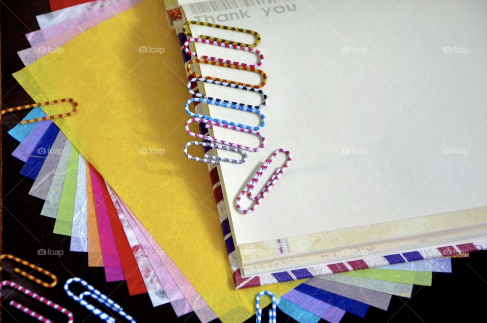 Art paper and paper clips 