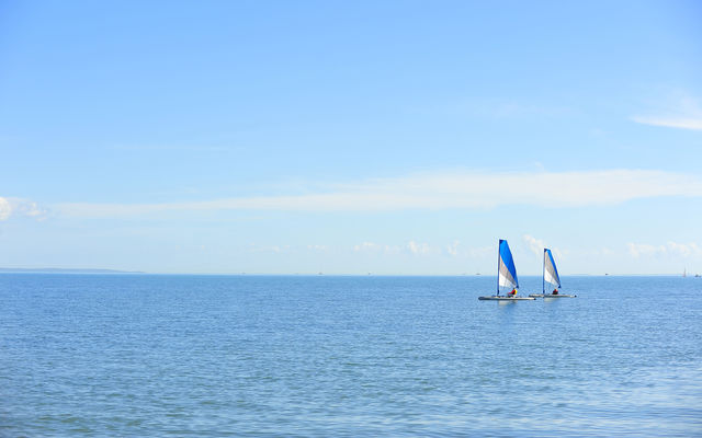 Relaxing on the blue water