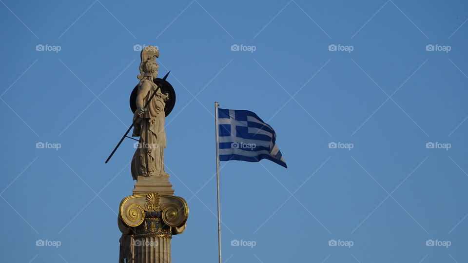 Greece Minerva . Greece, Athens Minerva  statue