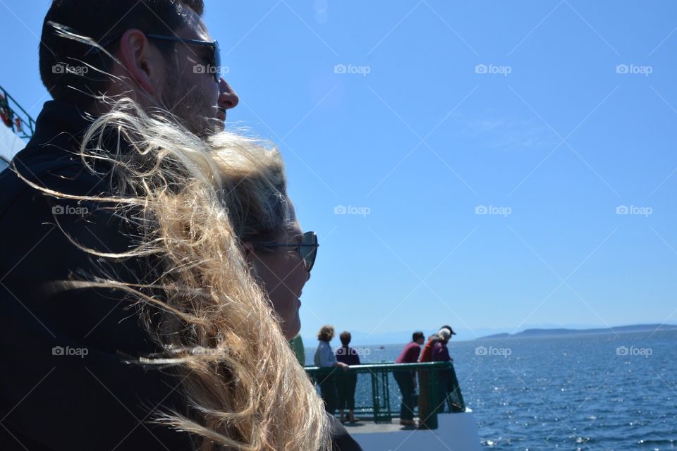 People on a ferry