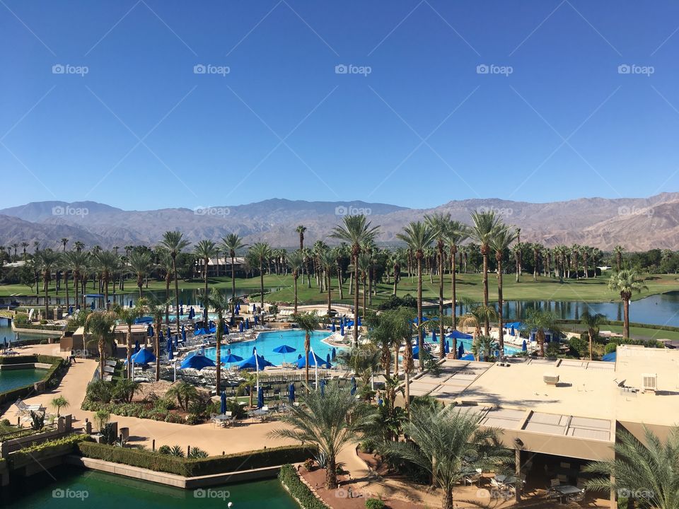 JW Marriott pool view in Palm Springs California