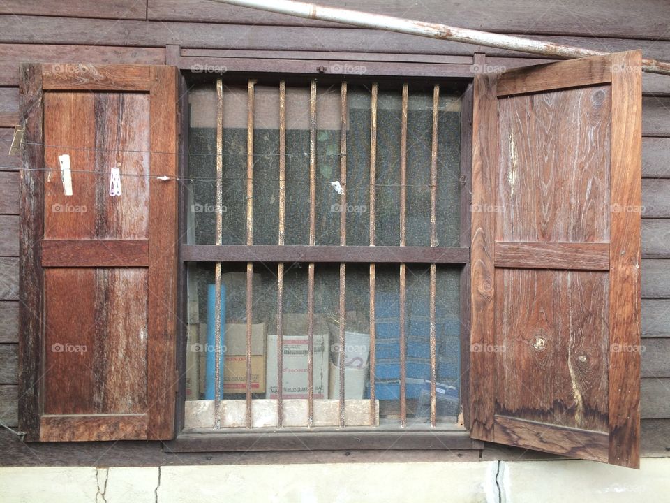 Old vintage window wooden