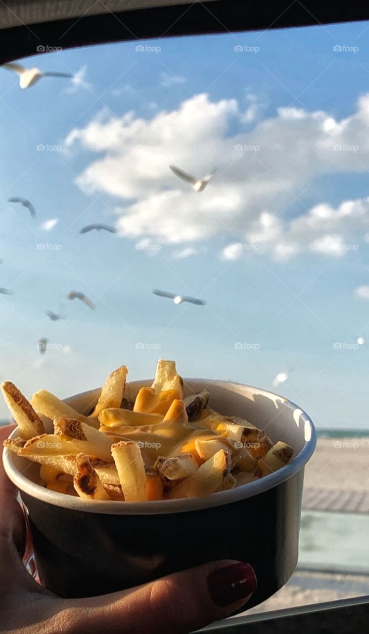 Like a Dream 💕 Beautiful day and I'm just here to enjoy my fries and the birds 😍