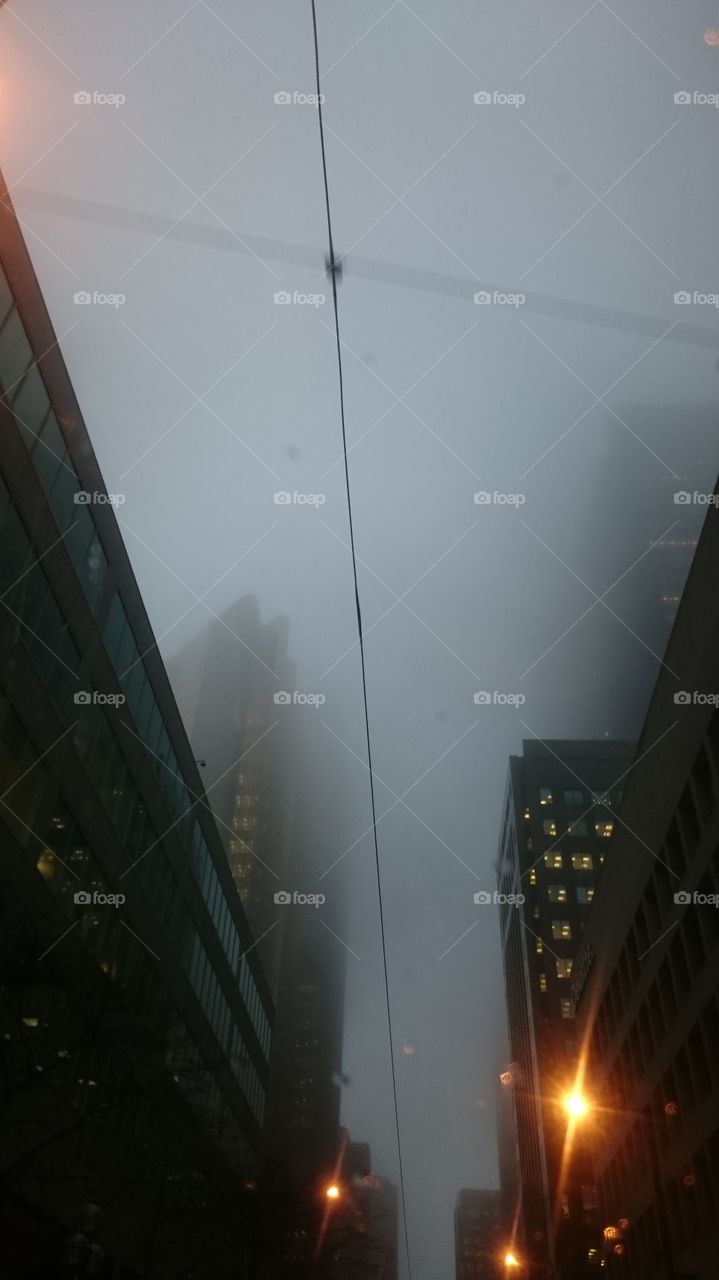 Foggy in Toronto, buildings