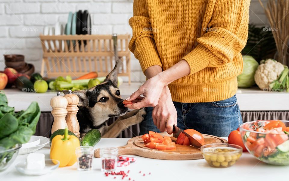 woman making salad