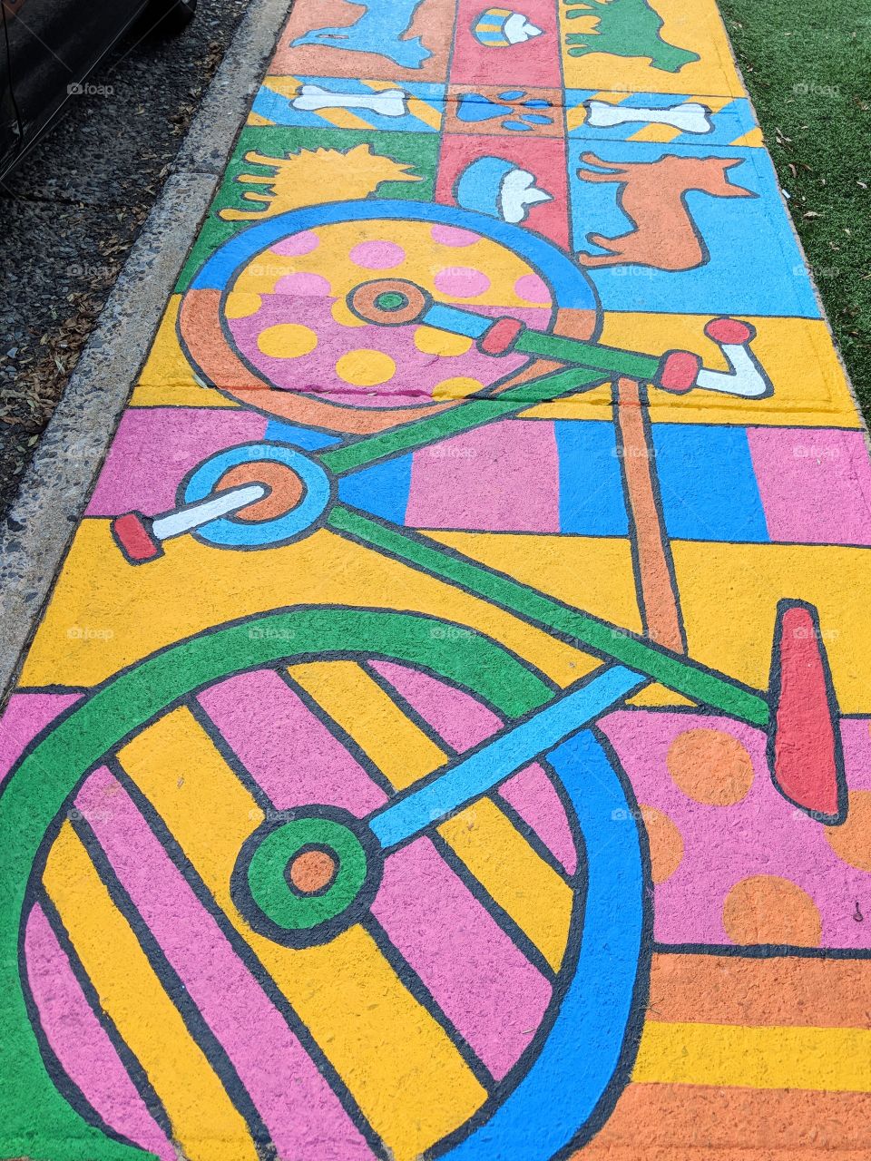 colorful sidewalk urban