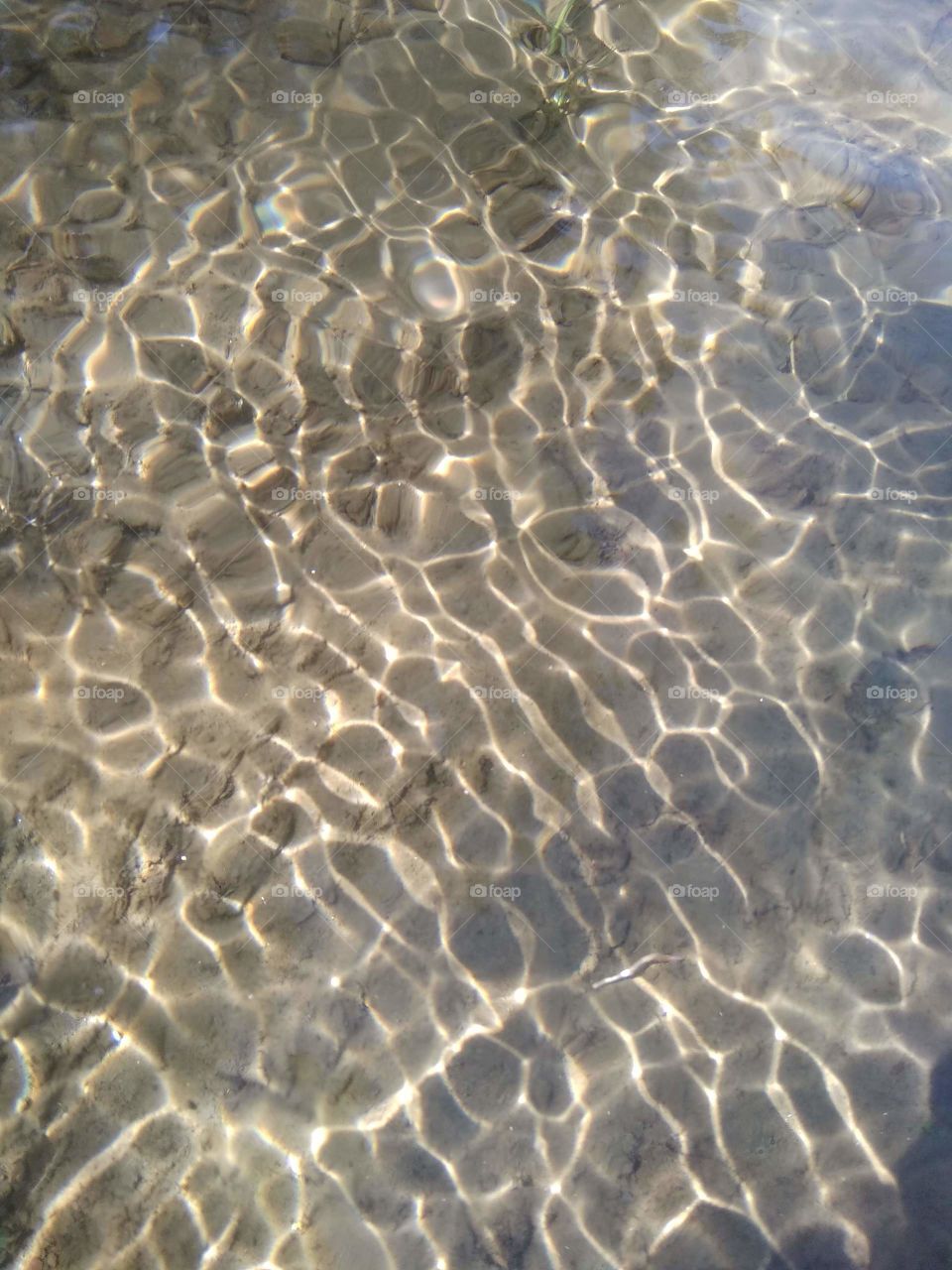 shadow of flowing water on land