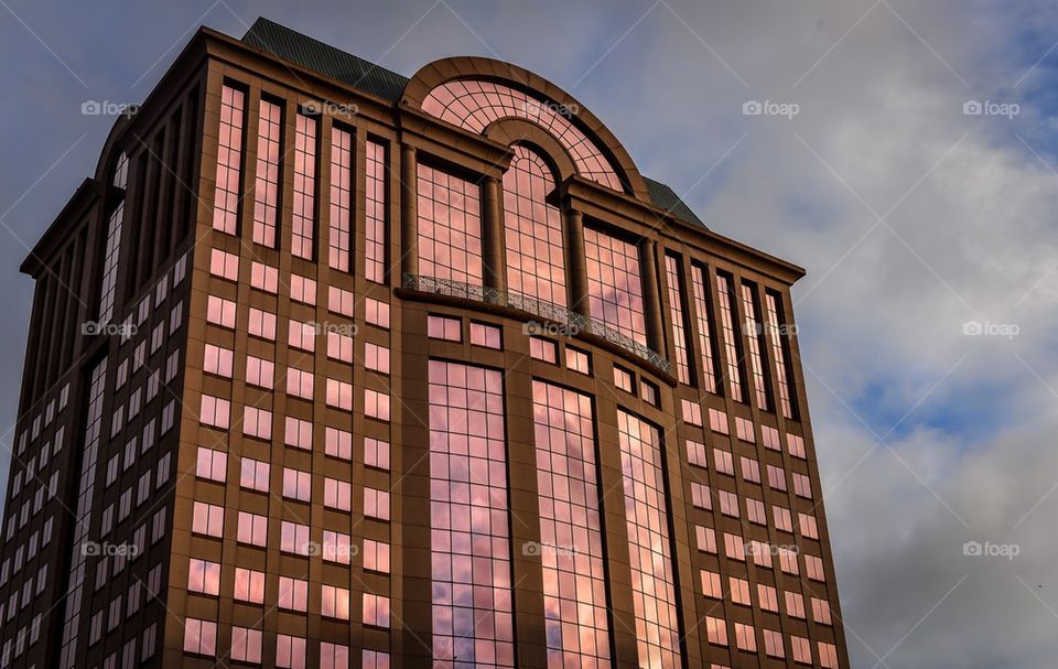 Office building in sunlight