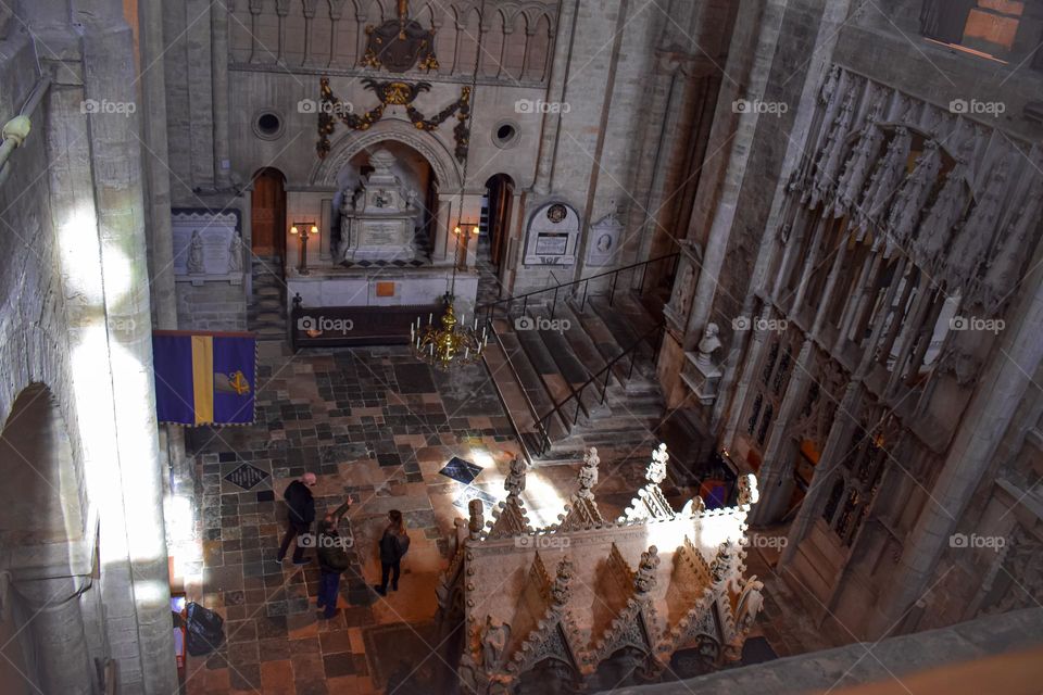 Inside an old cathedral