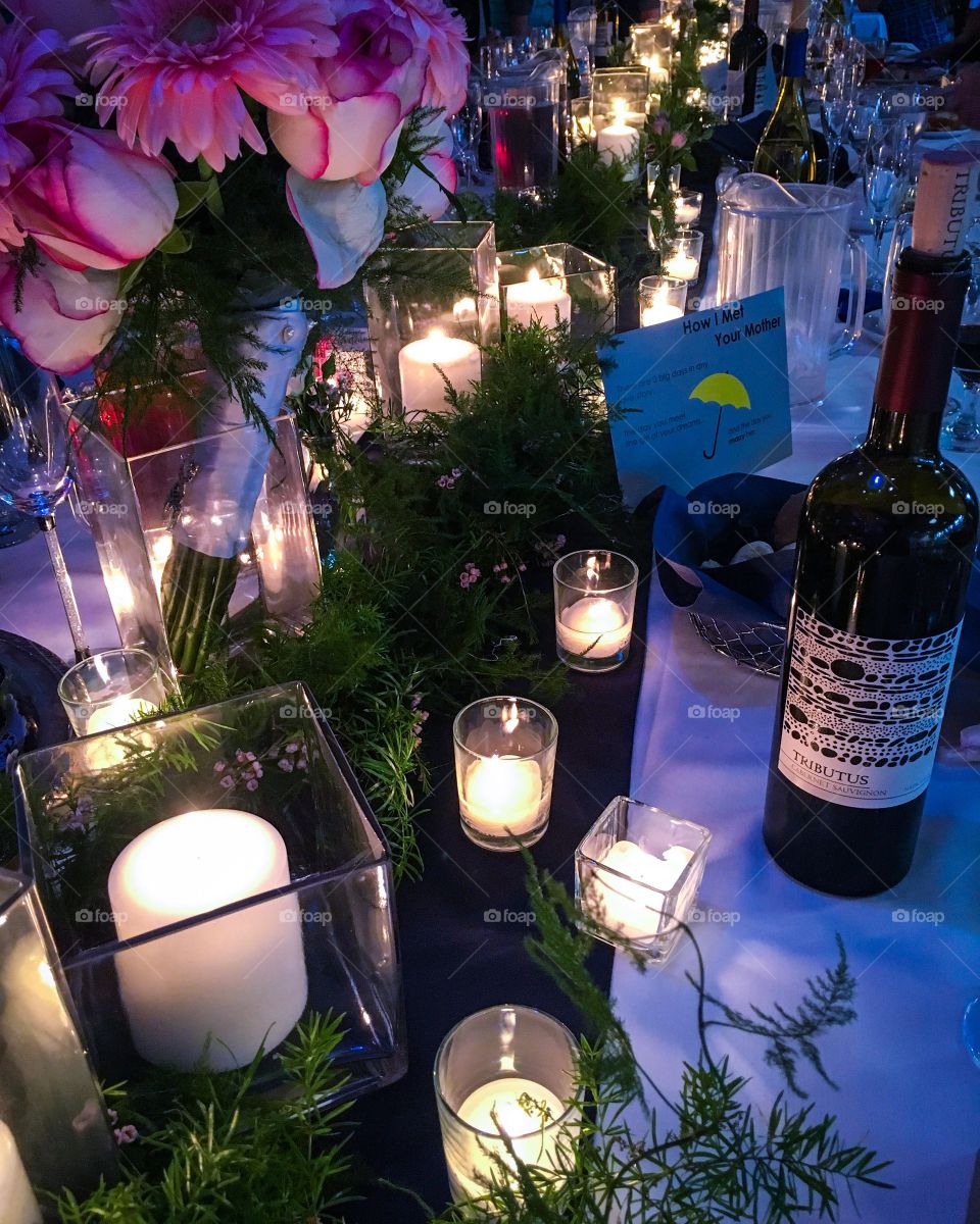 Wedding decor by candlelight 