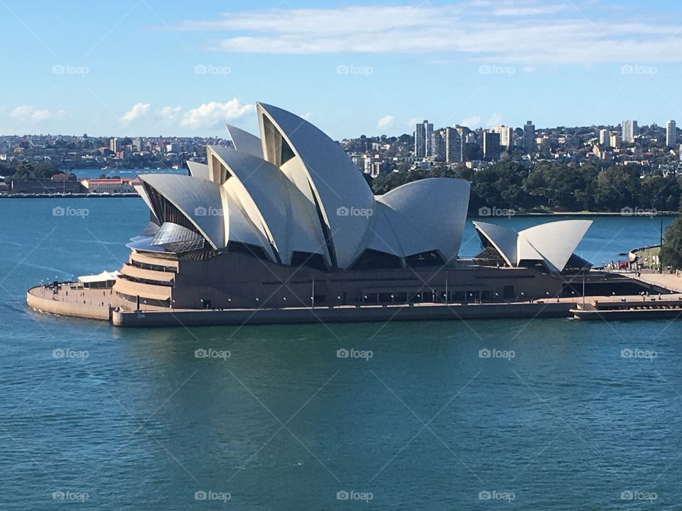 Sydney Opera House as seen from the Harbor Bridge