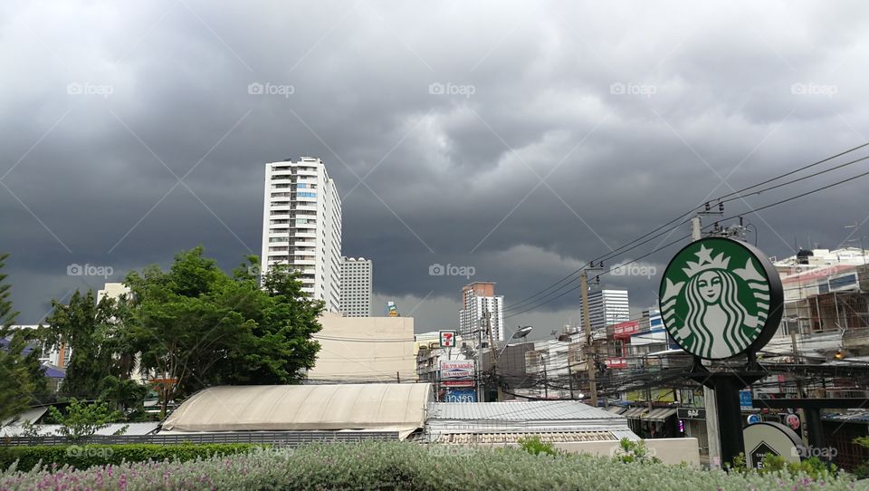 Storm over Bangkok Thailand