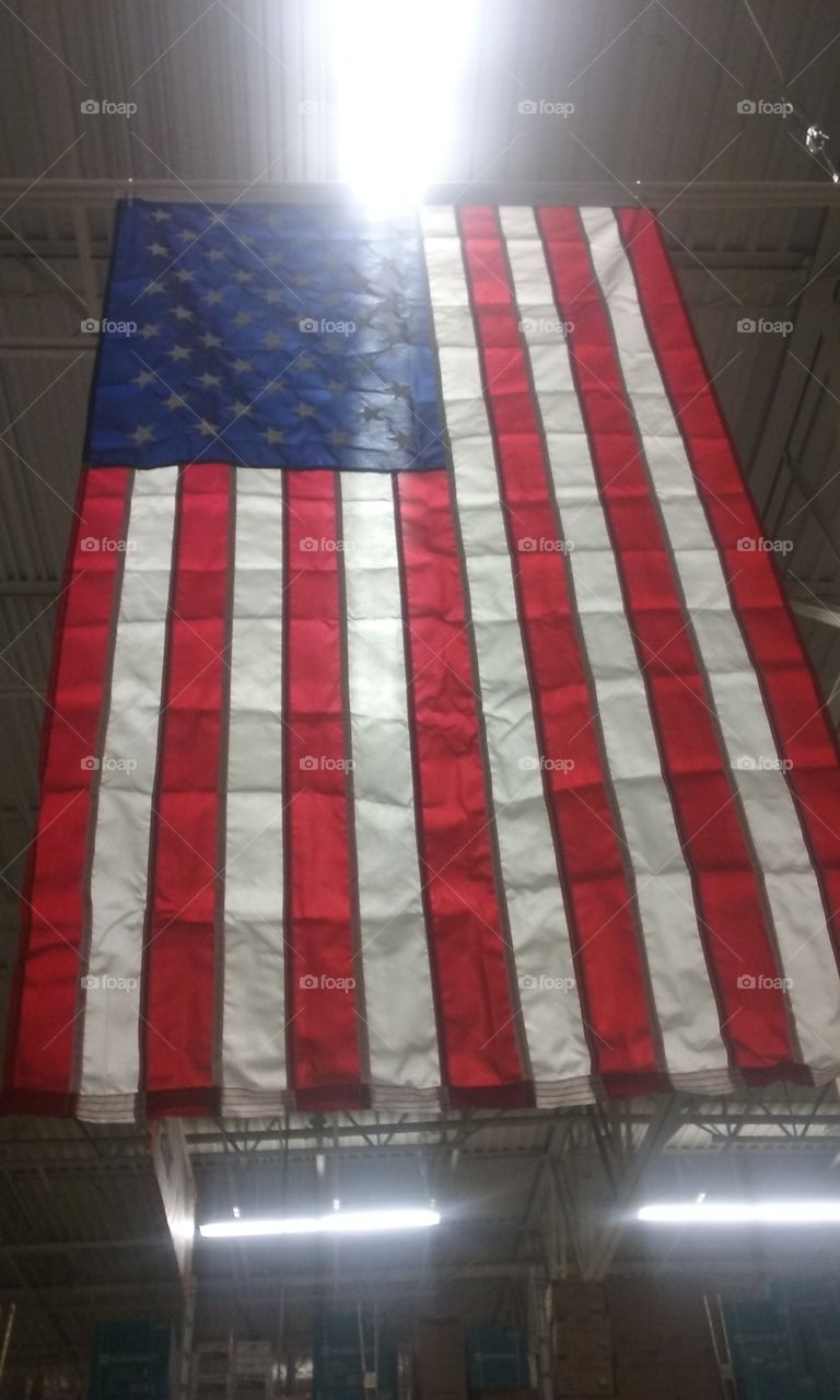 flag at the depot