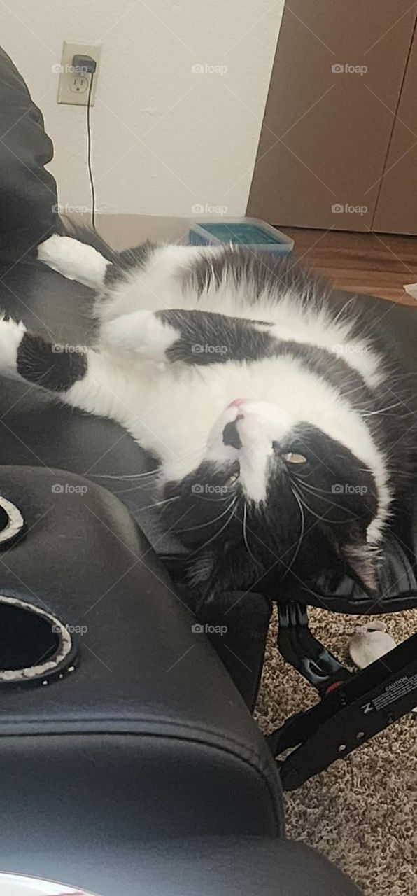 sleeping in the recliner