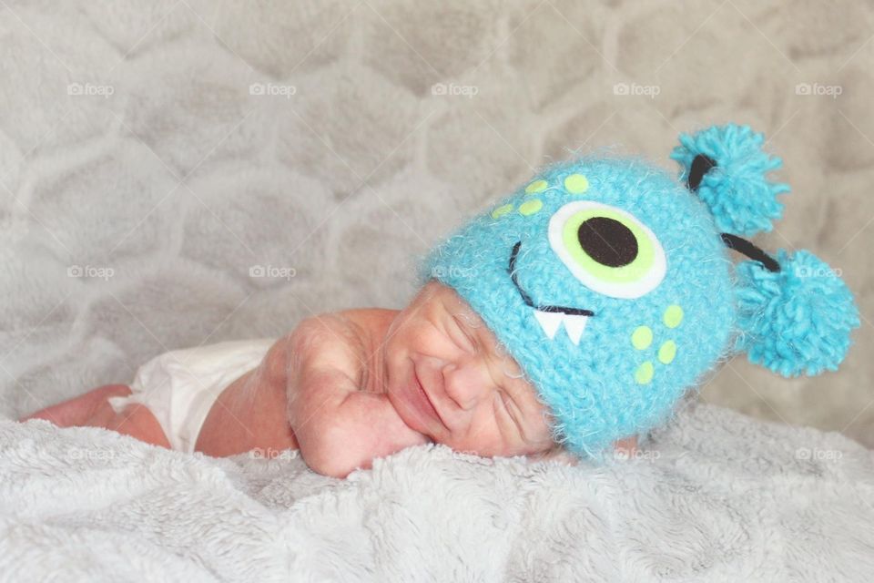 Smiling newborn 