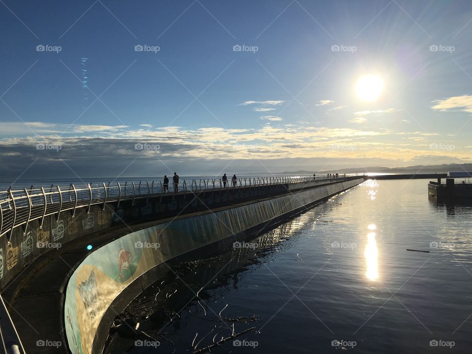 Walk on a breakwater