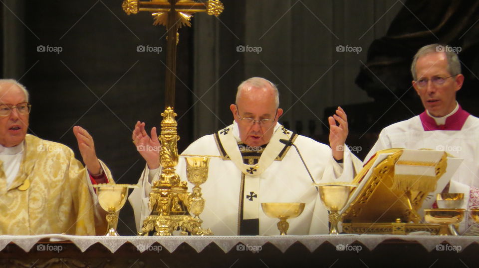 Pope Francis at Christmas Eve midnight mass.