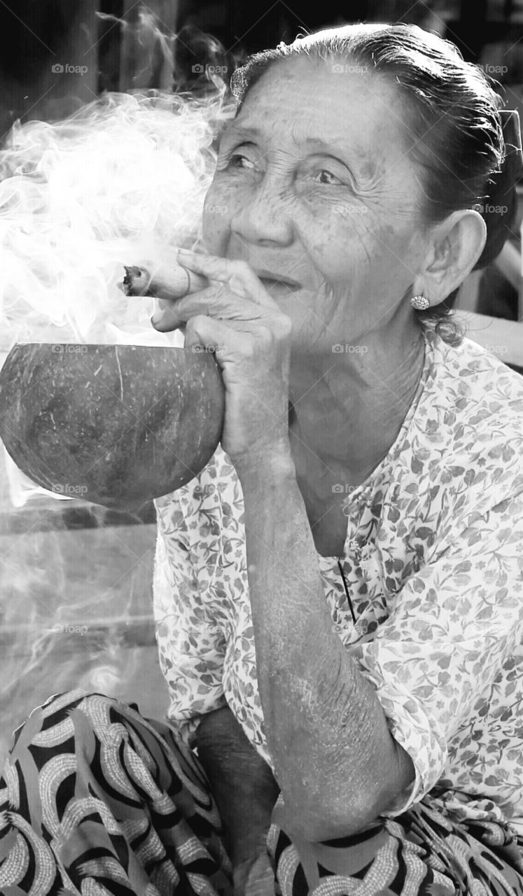 Myanmar Cigar Smoker