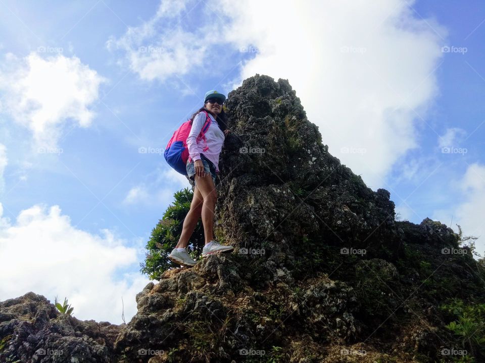 A woman in Osmeña Peak