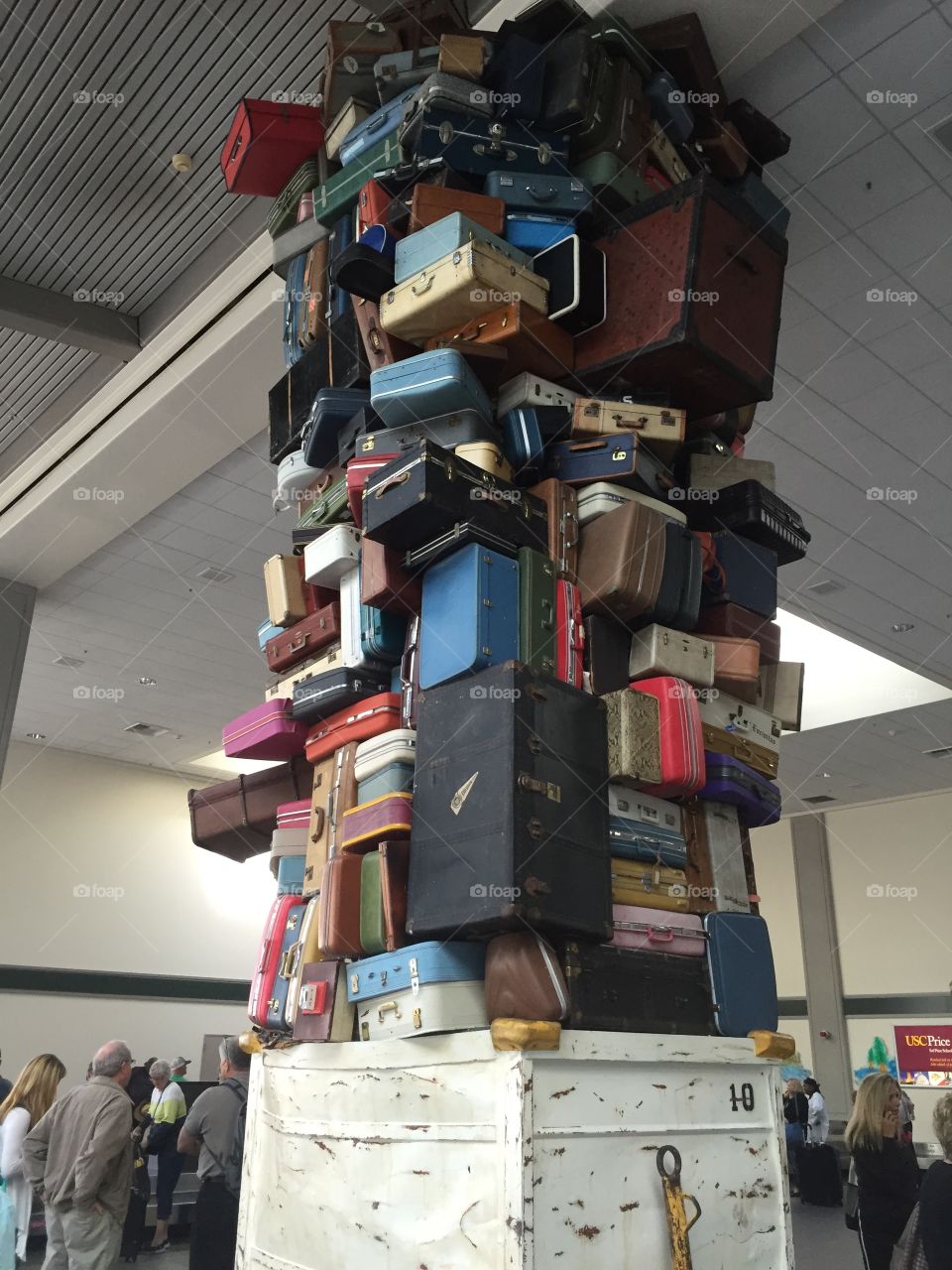 Stacked luggage 
