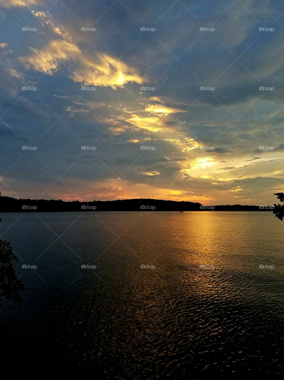 sunset over lake