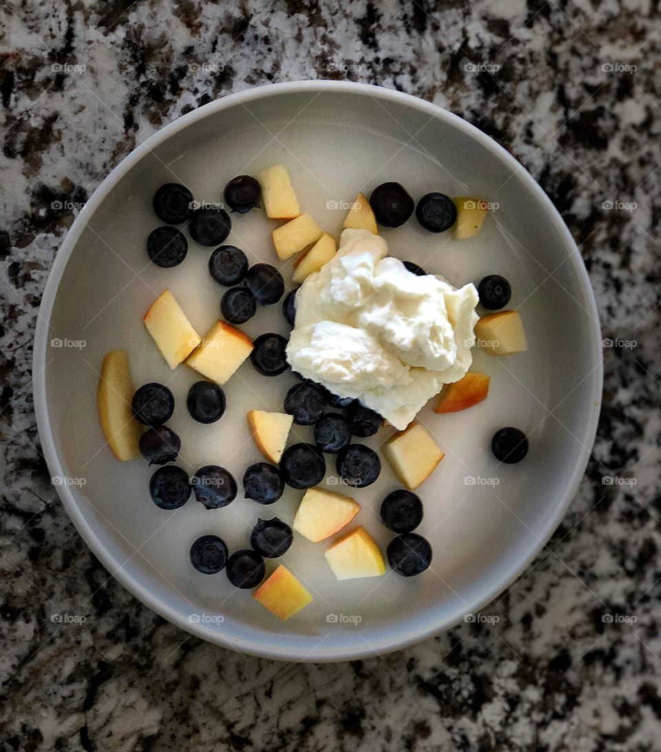 Foap Mission Fruits! Blueberries, Apples and Yogurt Breakfast Of Champions!