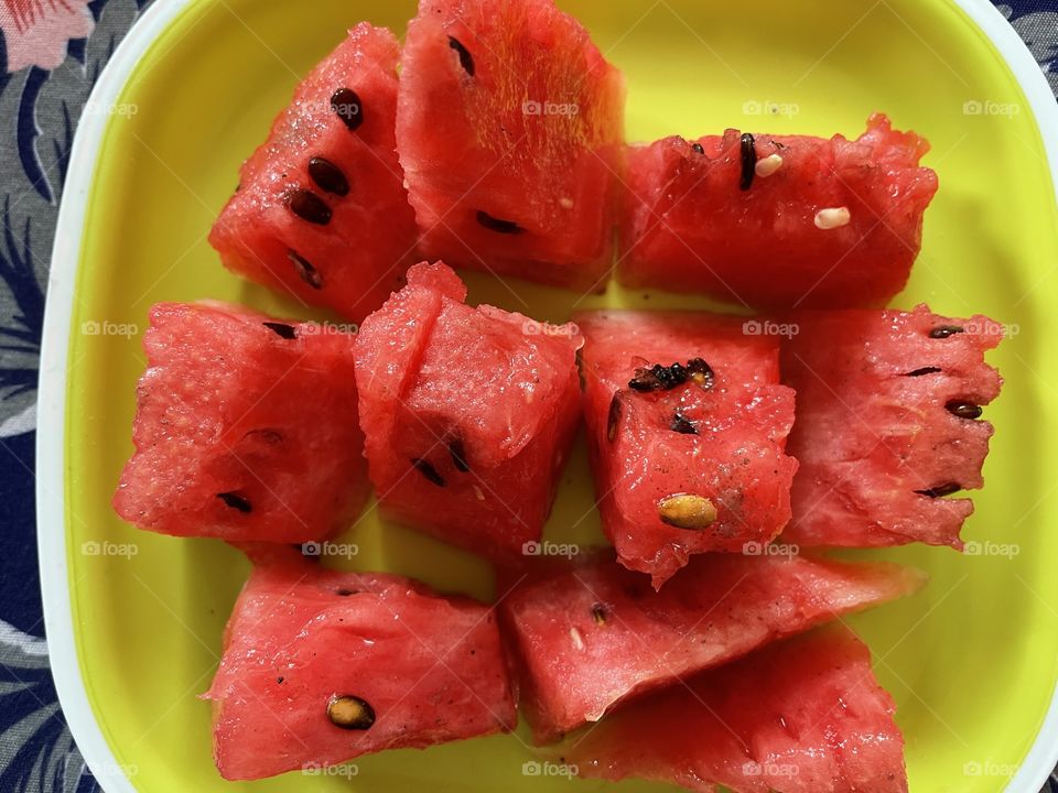 Enjoying Watermelon in Summer