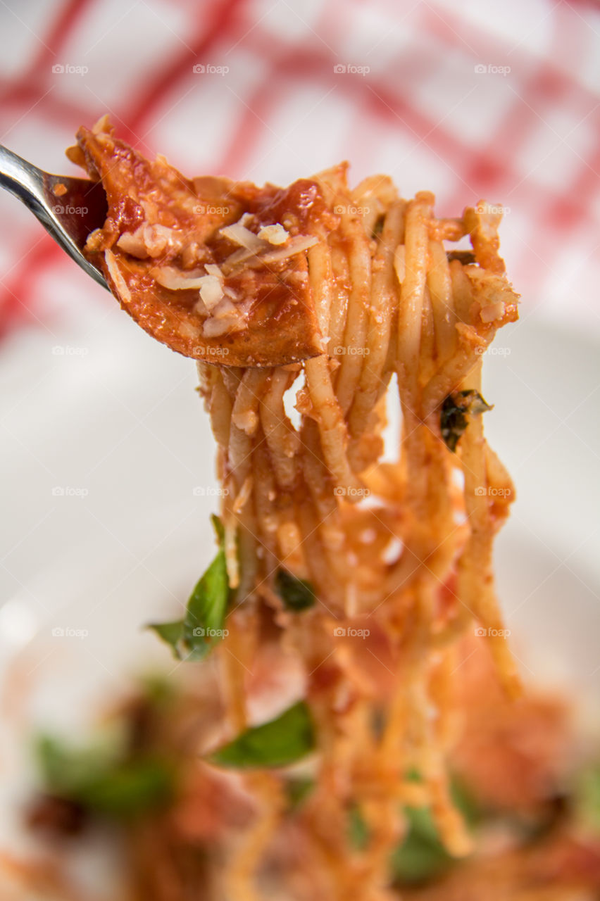 Pasta with fork