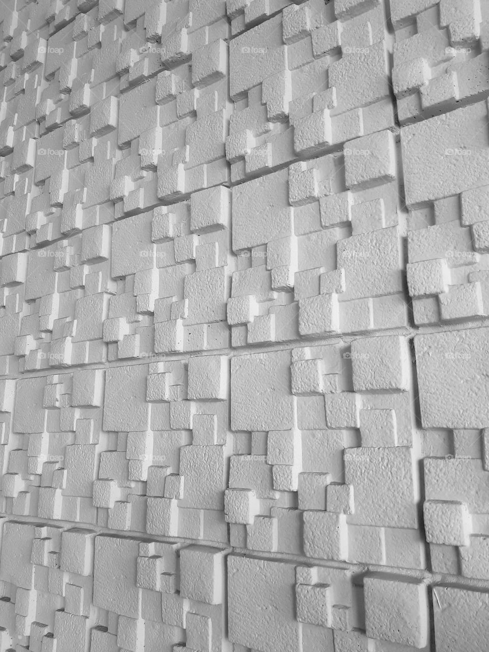 Textured Concrete Tiled Wall