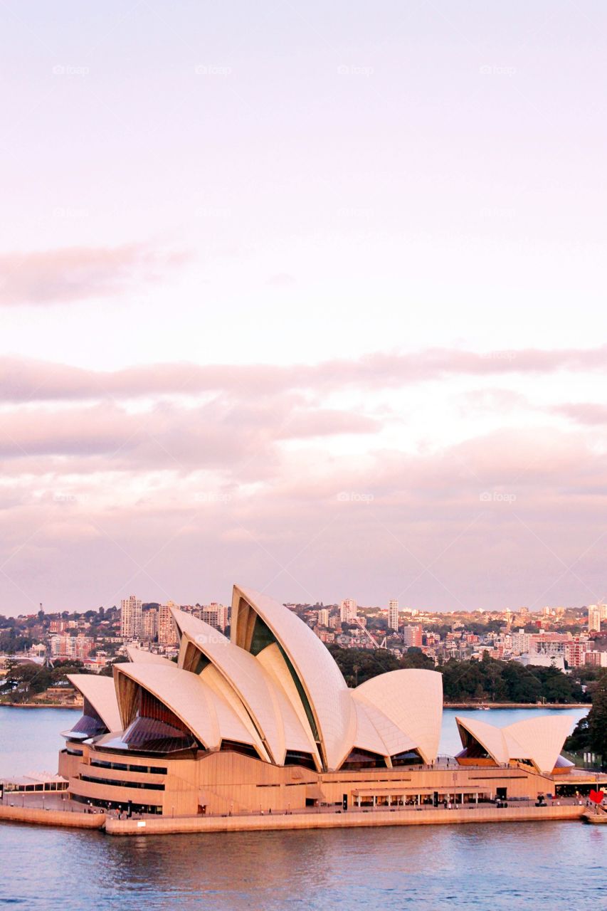 Opera house at sunset