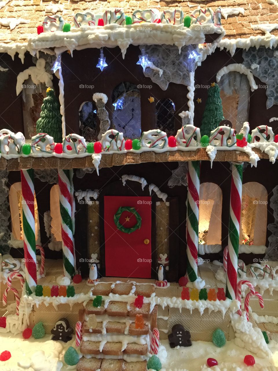 Gingerbread house with lights at Hyatt Regency Hotel
