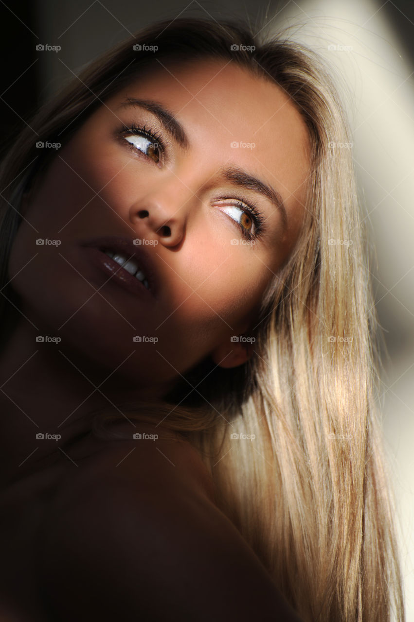 Close-up of gorgeous woman