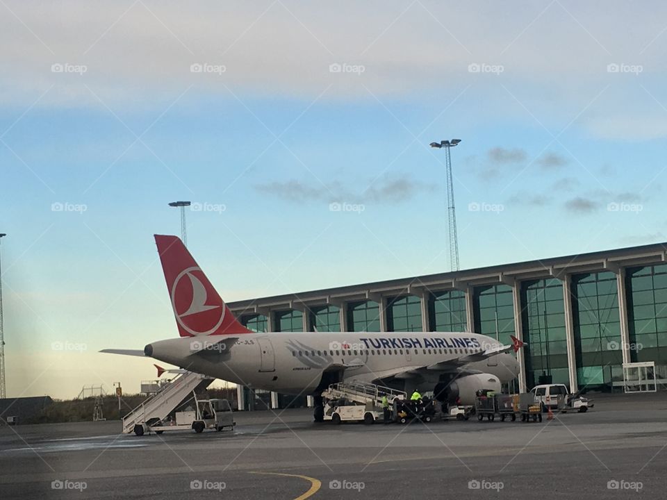 Turkish Airlines At Aalborg Airport Gate 
