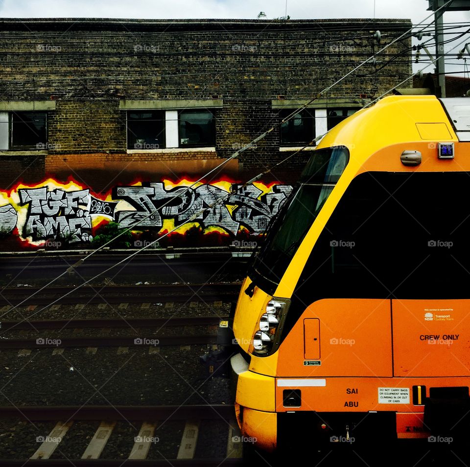 Graffiti with train